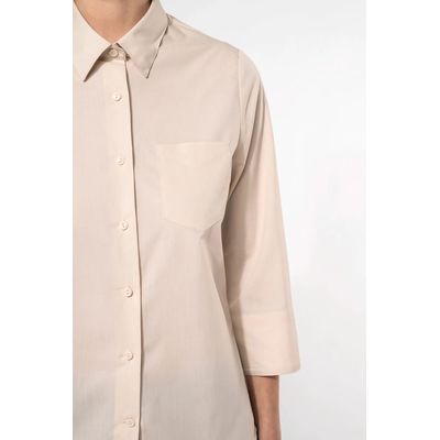 Camisa popelina media manga mujer