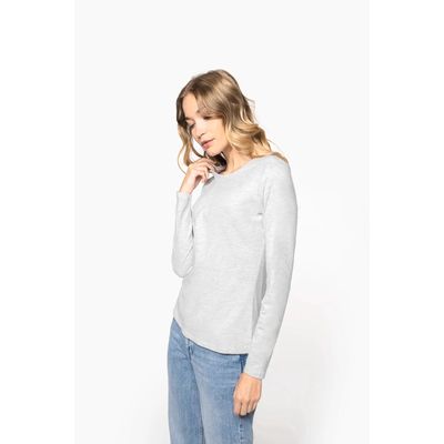 Camiseta algodón de manga larga mujer Ash Heather S