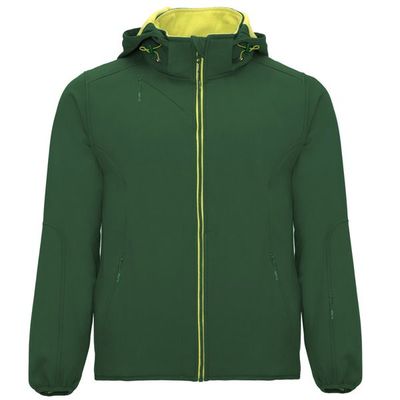 Cazadora Softshell con capucha extraíble Verde Botella/Lima Punch S