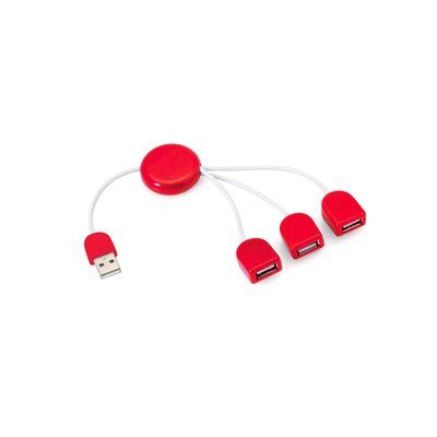 Cable de Carga con 3 puertos USB 2.0 Rojo