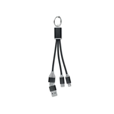 Cable de Carga 4 en 1 Llavero Negro