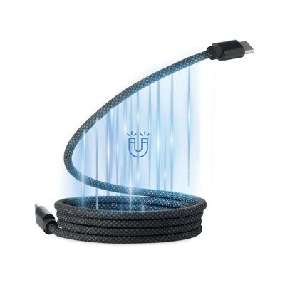 Cable de carga magnético sin enredos 60W Negro