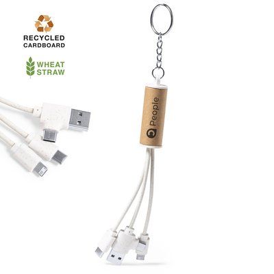 Cable Cargador 3 USB con Llavero