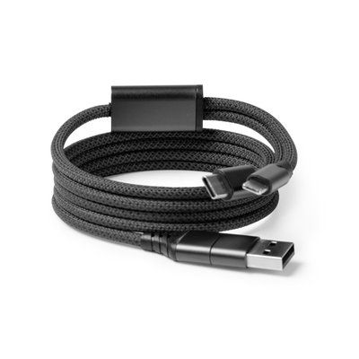 Cable cargador antienredo Negro