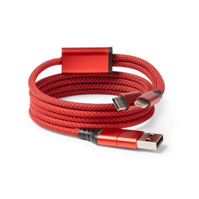 Cable cargador antienredo Rojo Talla Única Adulto