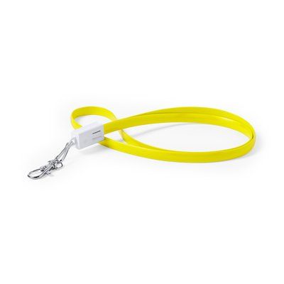 Cable plano USB cargador con conexión Tipo C y cierre de mosquetón metálico Ama