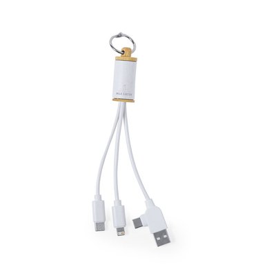 Cables Carga USB/Tipo C Eco-Friendly Blanco