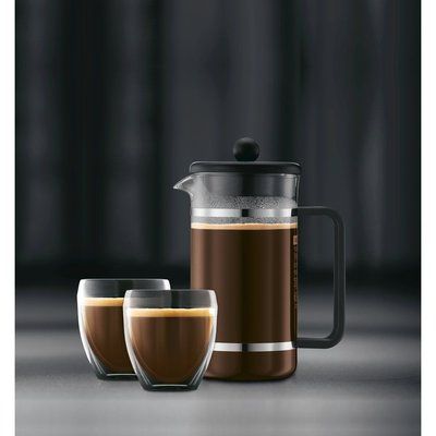 Cafetera de Prensa Inox 1L con Tazas