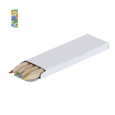 Caja de 4 lápices de madera hexagonal