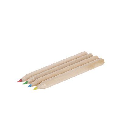 Caja de 4 lápices de madera hexagonal