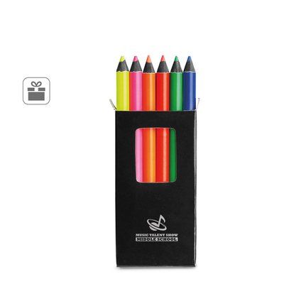 Caja con 6 Lápices Fluorescentes