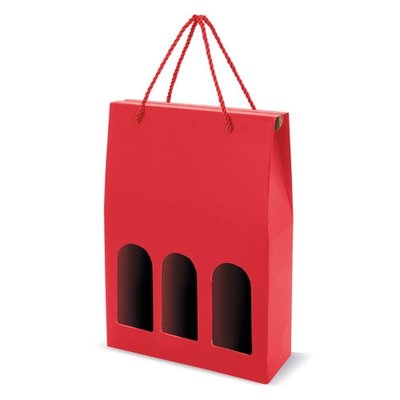 Caja Cartón con Asas para 3 Botellas RO