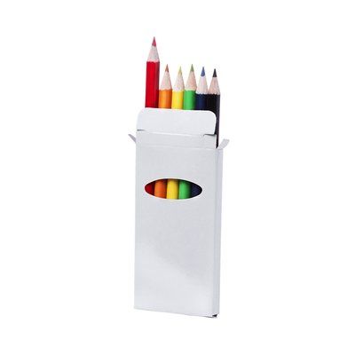 Caja colorida con 6 lápices de colores Blanco