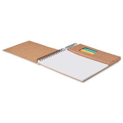Caja con cuaderno para colorear y 8 lápices de colores