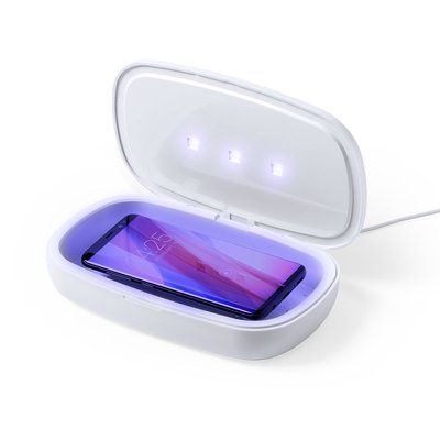 Caja esterilizadora UV con cargador inalámbrico para móvil