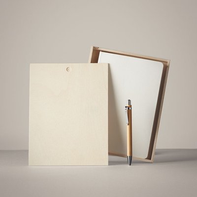Caja para Libreta A5 y Bolígrafo en MDF