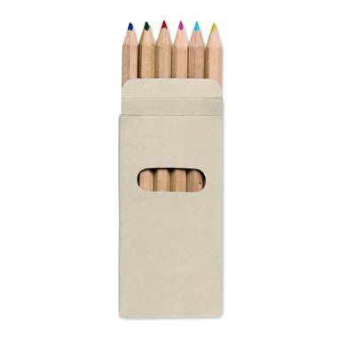 Caja linea nature de cartón con 6 lápices de color Multicolor
