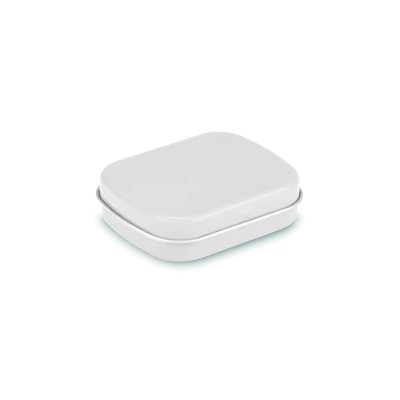 Caja metálica con caramelos de menta 28gr Blanco
