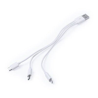 Set de cable USB con conexiones tipo C, micro USB y Lightning