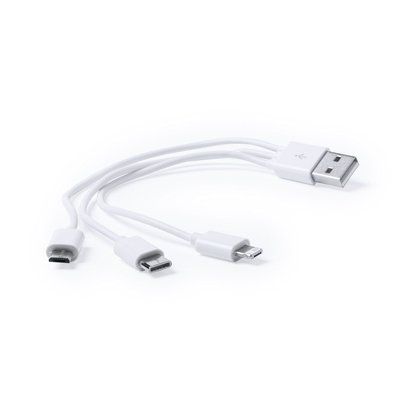 Set de cable USB con conexiones tipo C, micro USB y Lightning