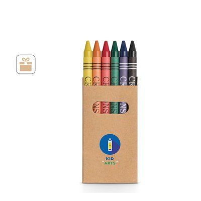 Cajita con 6 Lápices de Cera Colores