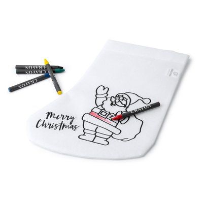 Calcetín navideño para colorear
