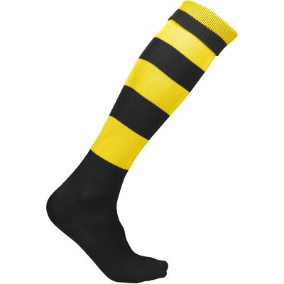 Calcetines altos a rayas unisex Black / Sporty Yellow 39/42 Eu
