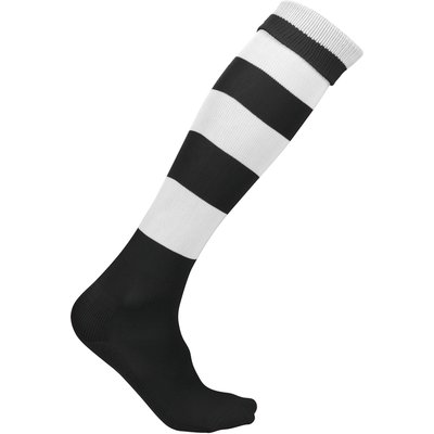 Calcetines altos a rayas unisex Black / White 31/34 EU
