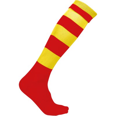 Calcetines altos a rayas unisex Sporty Red / Sporty Yellow 27/30 EU