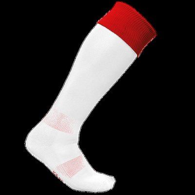 Calcetines deportivos antideslizantes White / Sporty Red 35/38