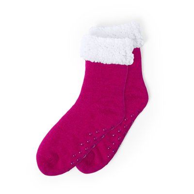 Calcetines navideños de andar por casa antideslizantes Fucsi