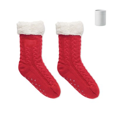 Calcetines Punto Antideslizantes Rojo