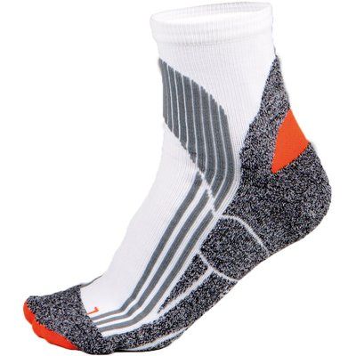 Calcetines técnicos running transpirables White / Grey / Orange 37 Eu