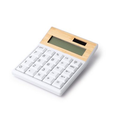Calculadora de 8 dígitos en ABS reciclado y bambú