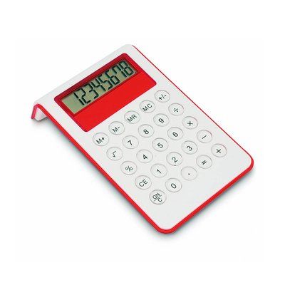 Calculadora de sobre mesa inclinada de 8 dígitos Rojo