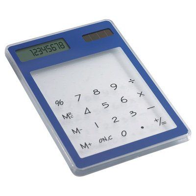Calculadora solar y transparente Azul