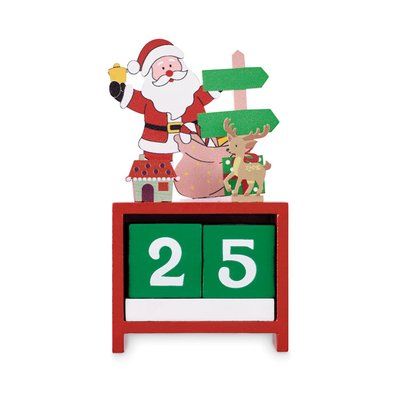 Calendario navideño de madera