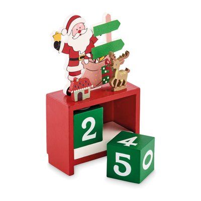 Calendario navideño de madera