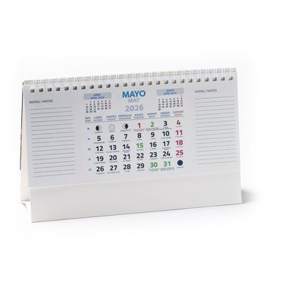 Calendario de sobremesa con anillas