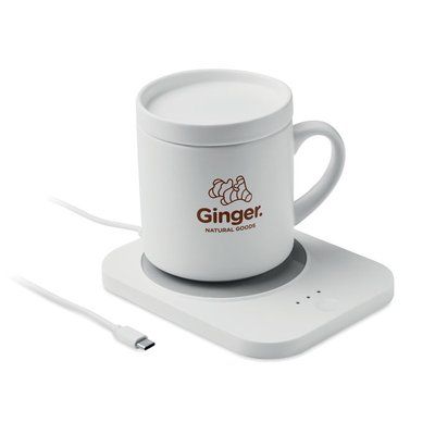 Calentador de tazas inalámbrico con taza cerámica