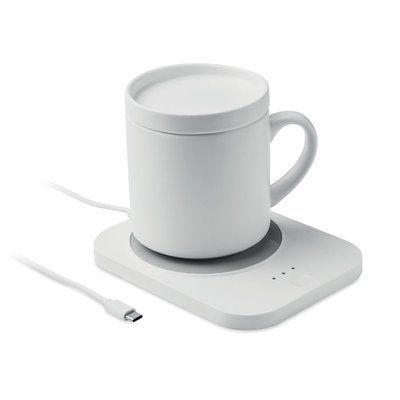 Calentador de tazas inalámbrico con taza cerámica