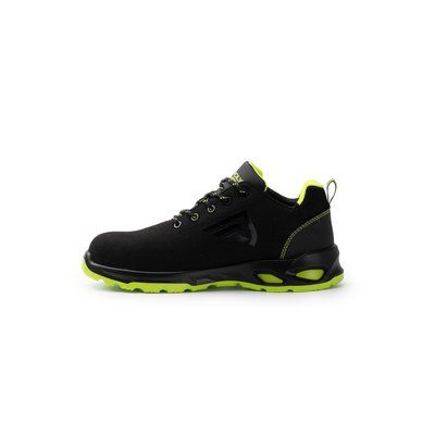 Calzado laboral puntera fibra de vidrio Negro/ Amarillo Fluor 36
