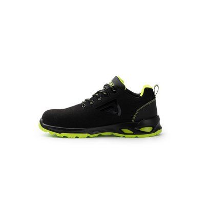 Calzado laboral puntera fibra de vidrio Negro/ Amarillo Fluor 44
