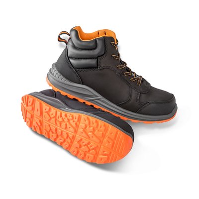 Calzado de seguridad negro y naranja Black / Grey / Orange 11 Uk