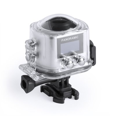 Camara deportiva 360° con carcasa sumergible 30m