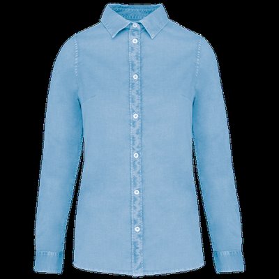 Camisa ajustada eco mujer Washed Cool Blue XL