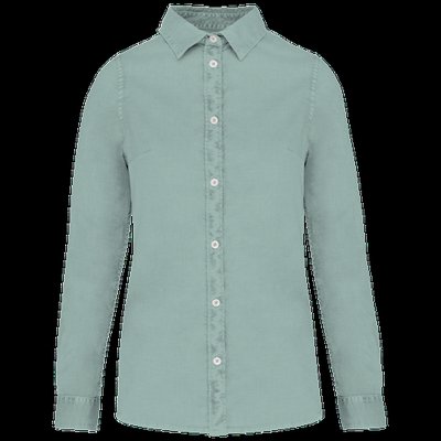 Camisa ajustada eco mujer Washed Jade Green XXL