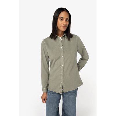 Camisa ajustada eco mujer Washed Pale Khaki S