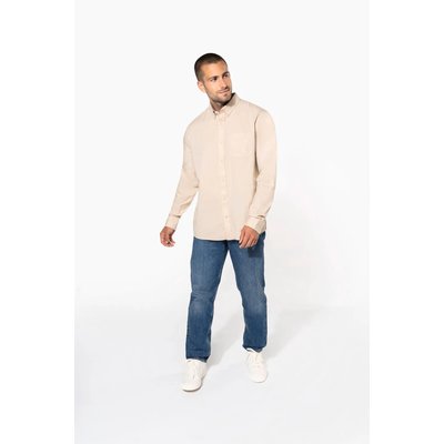 Camisa de algodón con bolsillo y cuello con botones