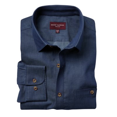 Camisa de algodón entallada Denim 16.5 UK